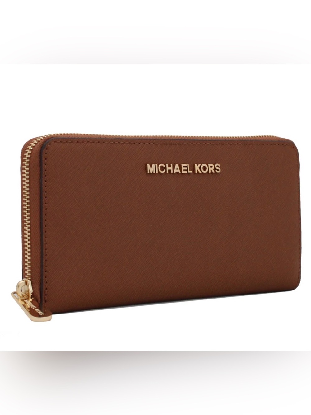 Michael Kors Chestnut Zip-Around Saffiano Wallet